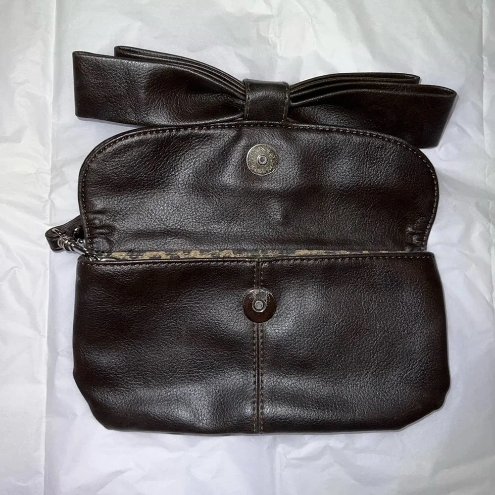 Coquette Aldo Brown Bow Evening Wristlet